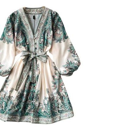 B G FASHION レディース コットン フローラルプリント 着物ドレス、
